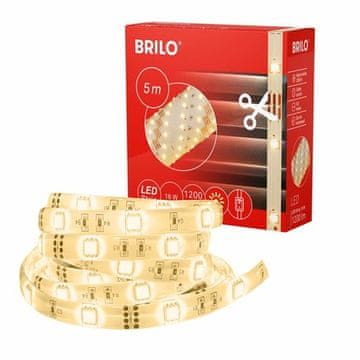 BRILONER LED trak 5m 16W toplo bela samolepilna s stikalom dnevna soba spalnica