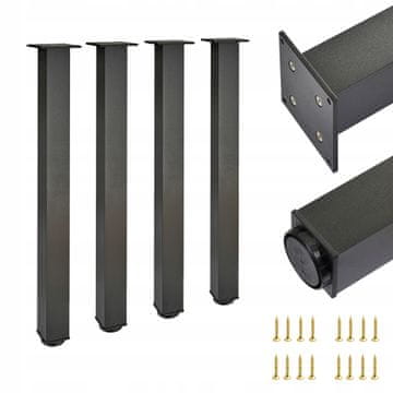 4 x Noga 60x60 | V - 710 mm | Črna
