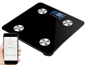 Kopalniška tehtnica z BMI Bluetooth merjenje telesne maščobe do 180 kg steklena kg, lb wagPRO-B5
