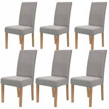Adena Montessori Elastične prevleke za stole, velikost L, , 6 kosov, pepelnato siva