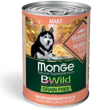 Monge BWild Adult Dog Losos z bučo in bučkami 400 g