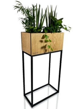 Flexistyle LOFT FIORINO hrastovo stojalo za rože 42x22x80 cm