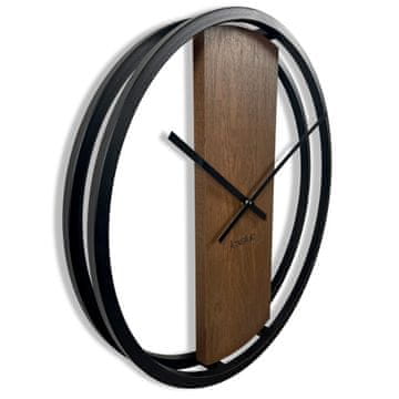 Flexistyle Lesena stenska ura LOFT OVAL rjava 50 cm
