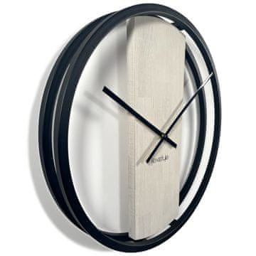 Flexistyle Okrogla hrastova ura LOFT OVAL beljen hrast 50cm