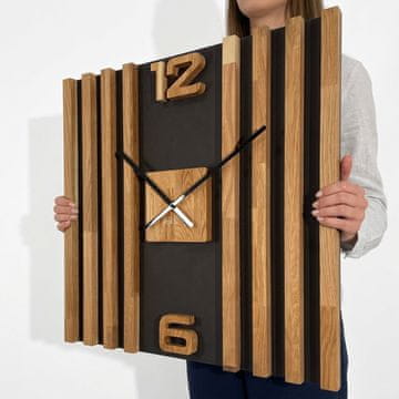 Flexistyle Lesena stenska ura LAMELE SQ 60cm