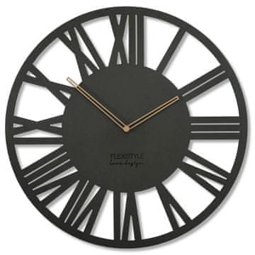 Flexistyle Velika stenska ura Loft Adulto 50 cm črne barve