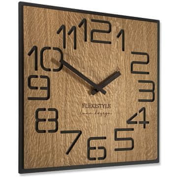 Flexistyle Stenska ura DIGITS iz hrasta za dnevno sobo, 40 cm