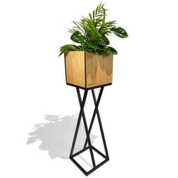 Flexistyle Stojalo za rastline Shape iz hrasta 22x22x80 cm