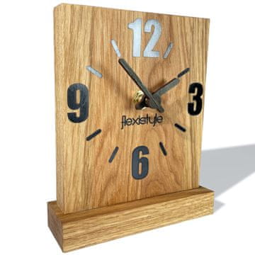 Flexistyle Črna lesena talna ura Square Oak