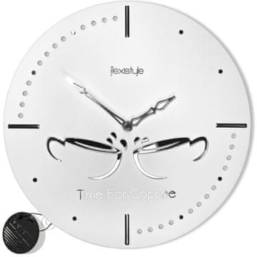 Flexistyle Kuhinjska ura Silver Cups okrogla bela 3D