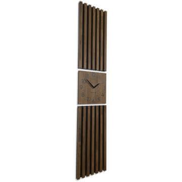 Flexistyle Hrastova panelna ura z letvicami 155x30cm rjave barve