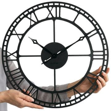Flexistyle Retro črna kovinska stenska ura 50 cm