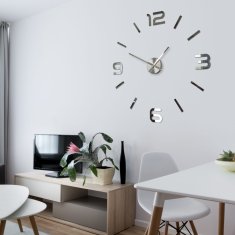 Flexistyle Velika DIY občudovanja vredna 80 cm stenska ura z ogledalom