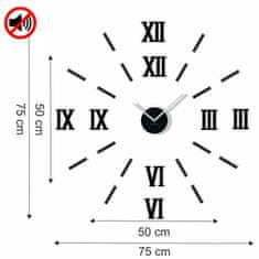 Flexistyle Velika stenska ura z rimskimi številkami 50-75 cm