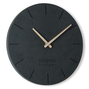 Flexistyle Stenska ura za dnevno sobo EKO črna 30 cm