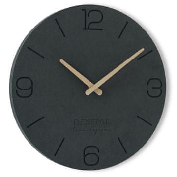 Flexistyle Stenska ura za dnevno sobo 3EKO črna 30 cm