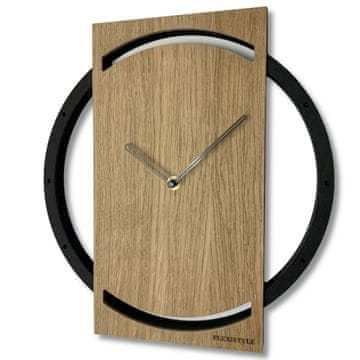 Flexistyle Lesena stenska ura za dnevno sobo Wood Oak