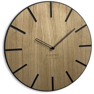 Flexistyle Lesena stenska ura Wood Art 30 cm