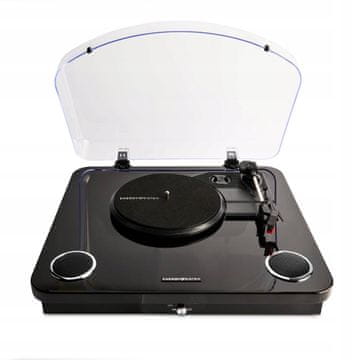 Energy Sistem Črn retro bluetooth gramofon BlackSpin z zvočniki