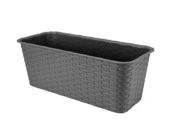 Galicja Balkonski cvetlični lonec iz ratana 40 cm grafit VERDENIA