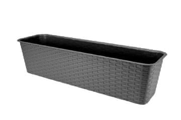 Galicja Balkonski cvetlični lonec iz ratana 60 cm grafit VERDENIA