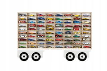 POLICA ZA SPRING AUTS 80 SEDEŽEV LESENA PRIKOLICA ORGANIZATOR HOT WHEELS