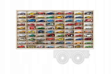 POLICA ZA SPRING AUTS 80 SEDEŽEV LESENA PRIKOLICA ORGANIZATOR HOT WHEELS