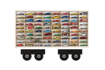 POLICA ZA SPRING AUTS 80 SEDEŽEV LESENA PRIKOLICA ORGANIZATOR HOT WHEELS