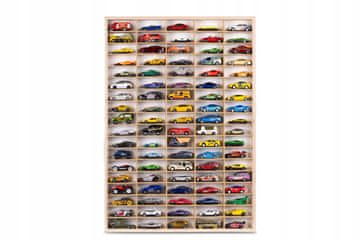 NAVPIKALNA POLICA ZA AVTO VZMETI 90 SEDEŽEV LESENI ORGANIZATOR HOT WHEELS