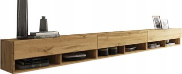 TV omarica 300 cm, brez ročajev, mat, stoječa ali viseča, Wotan hrast