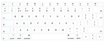 Ovitek s tipkovnico za MacBook 13/13 Pro 15Pro bel, ZDA