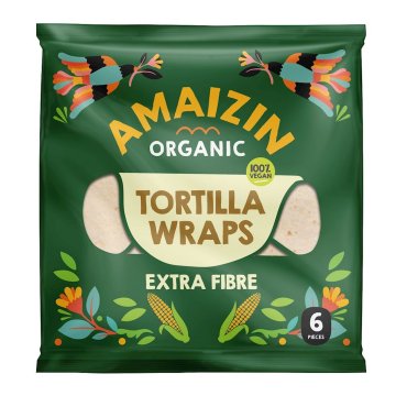 Amaizin Organski tortiljini zavitki z otrobom (vir vlaknin) BIO (6 kosov) 240 g