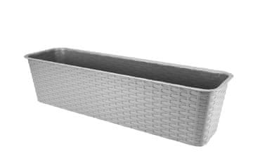 Galicja Balkonski cvetlični lonec iz ratana 60 cm siv VERDENIA