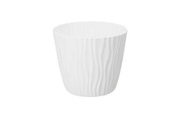 Galicja Verdenia Sahara dekorativni cvetlični lonček, bel, 18x16 cm, plastika