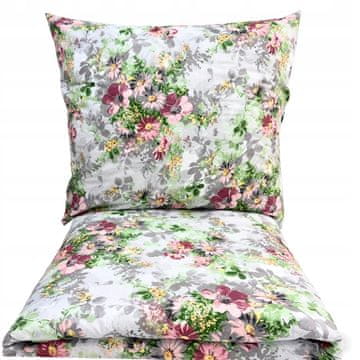 POSTELJNINA 160x200 100% DEBEL BOMBAŽ 3-DELNI POLISH PREMIUM FLOWERS
