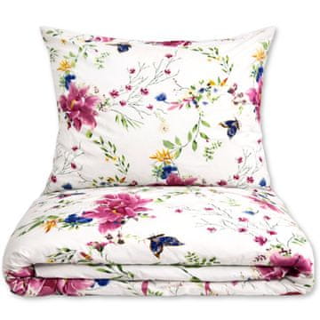 POSTELJNINA 160x200 100% DEBEL BOMBAŽ 3-DELNI POLISH PREMIUM FLOWERS