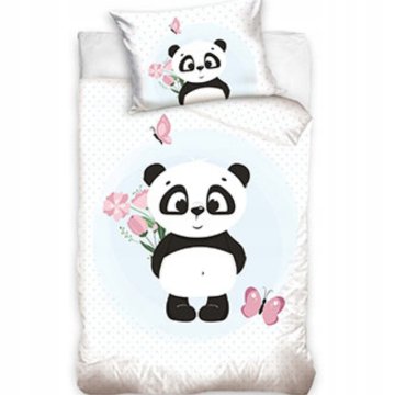 Bombažna posteljnina Panda 90x120 40x60 Rože Metuljčki za otroško posteljico