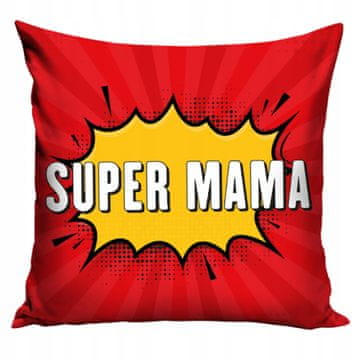 Carbotex Super Mama rdeča dekorativna prevleka za vzglavnik darilo za mamo