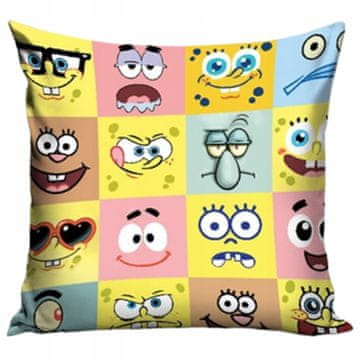 Carbotex Barvita prevleka za vzglavnik SpongeBob z licenco in smeški za otroško sobo