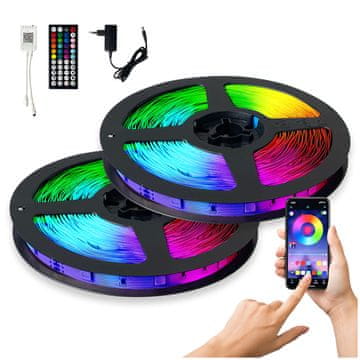 7 days Bake Rolls Barvit LED trak za pametni dom z aplikacijo za daljinsko upravljanje, utripa v ritmu glasbe, RGB 20m