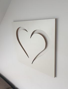 Veliko belo moderno MDF srce
