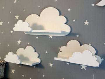 Komplet 3 polic Cloud FANTASY EXTRA - Prestige, bele barve