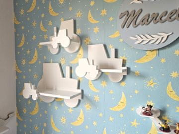 Komplet 3 traktorskih polic EXTRA Prestige bele barve