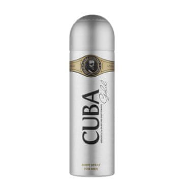 Dezodorant v spreju Cuba Gold za moške - elegantna in dolgo obstojna moška dišava s svežim in lesnatim značajem, 200 ml