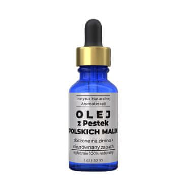 Organsko poljsko olje malinovih pešk, Inštitut za aromaterapijo - hladno stiskano, nerafinirano, regenerira, vlaži in pomirja razdraženo kožo obraza in telesa, 30 ml