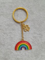 ZLATI OBESEK ZA KLJUČE BARVITA MAVRIČNA DETELJA LGBT