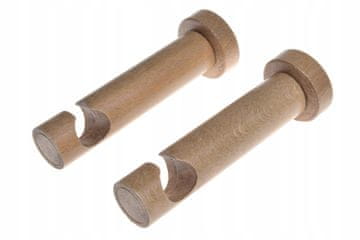 Enojni leseni nosilec za karnišno palico, premer 20 mm, bukev, 2 kosa.