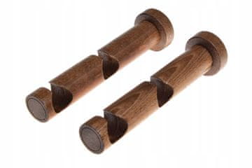Dvojni leseni nosilec za karnišno palico, premer 20 mm, hrast, 2 kosa.