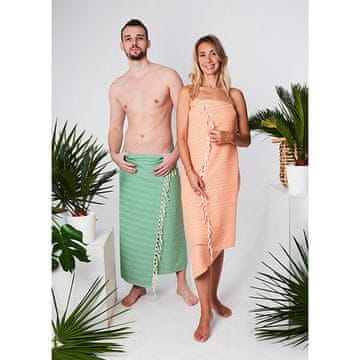Brisača za hamam DAMLA 100 % naravni bombaž YEYE Made in Nature svetlo roza