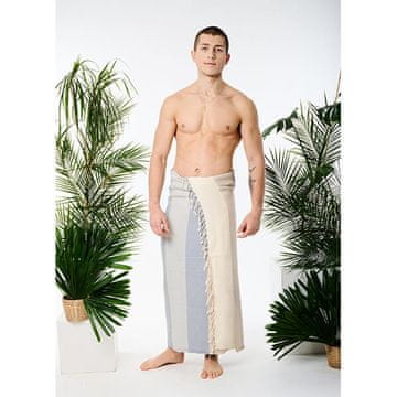 Brisača za hamam SUN 100% naravni bombaž Mint-siva